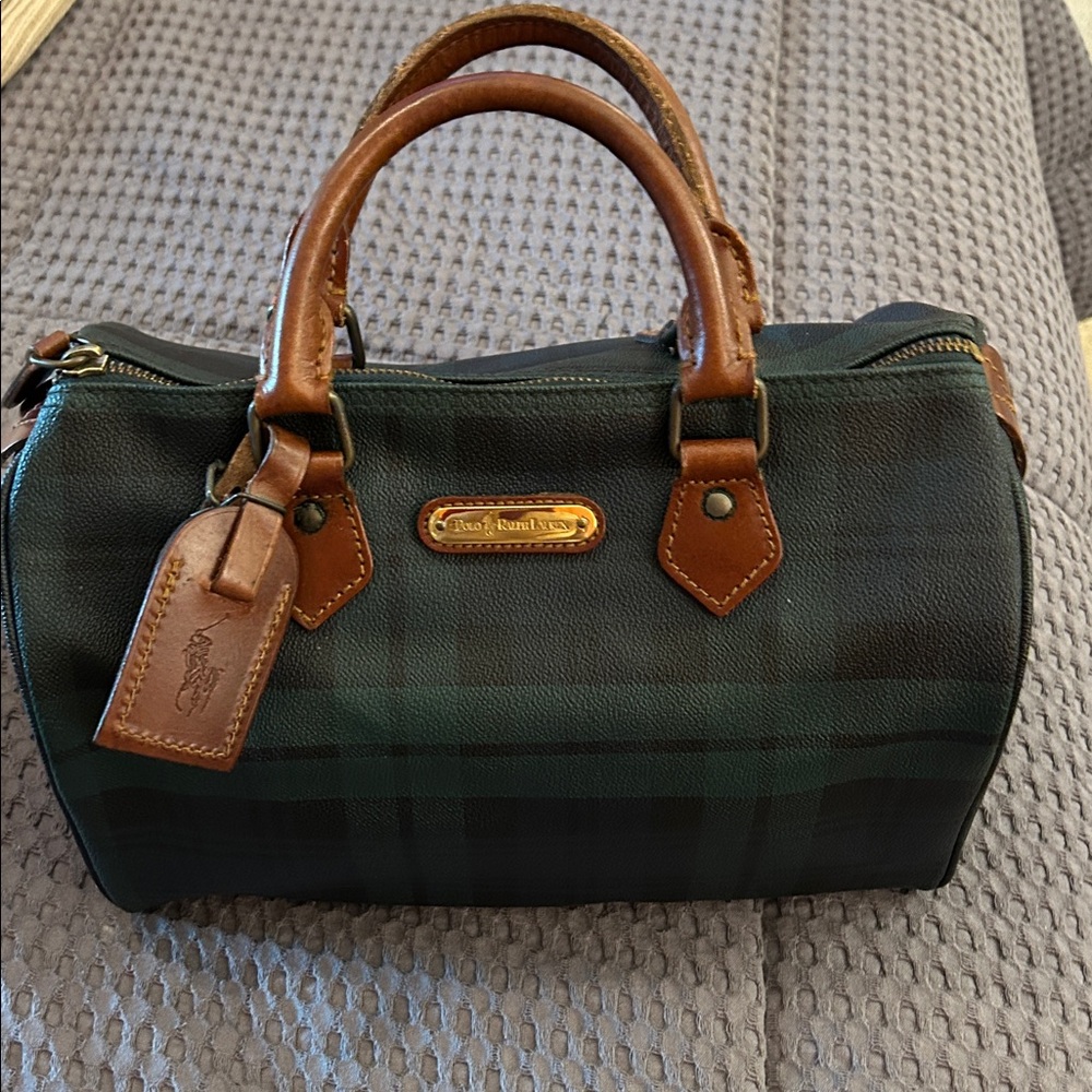 Polo Ralph Lauren Tartan Green Doctor Bag
12” wide
9.5” high
6.75” deep